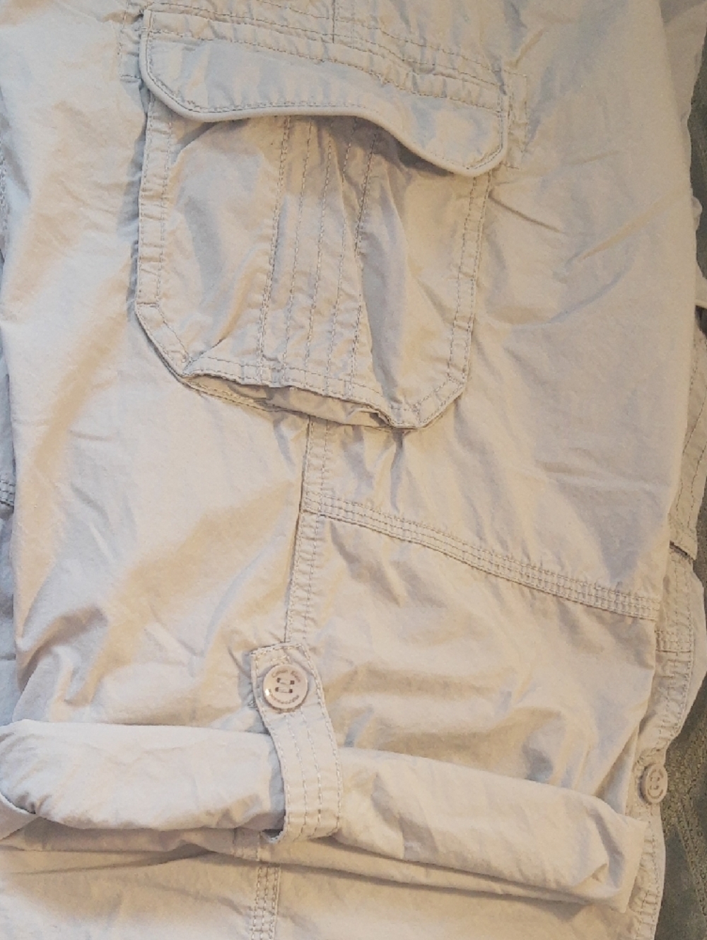 Calvin Klein Light Gray Cargo Capri Drawstring Pants - Picture 5 of 6